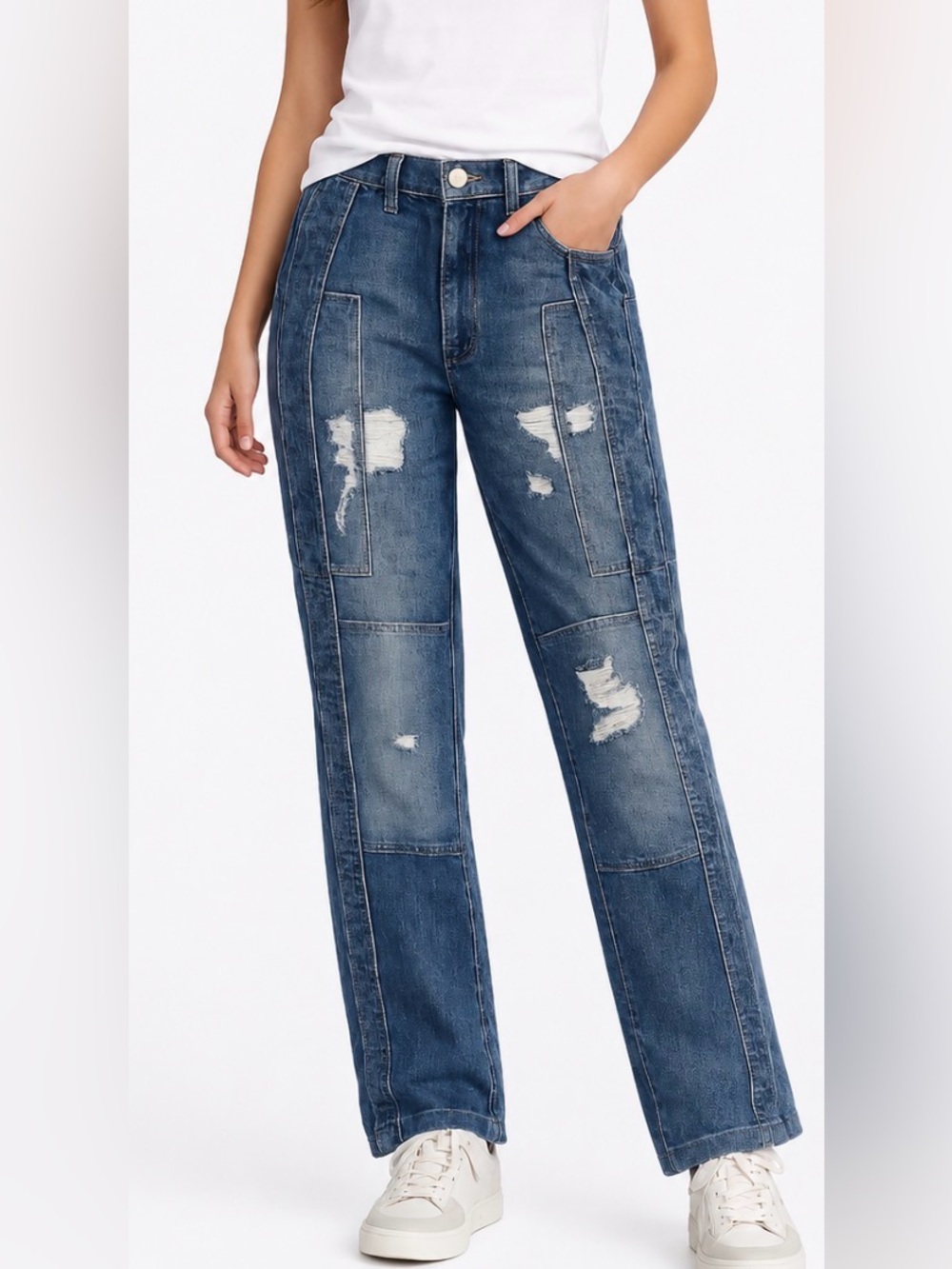RtA Jeans Malka Distressed Double Knee Bareback Slim Road to Awe